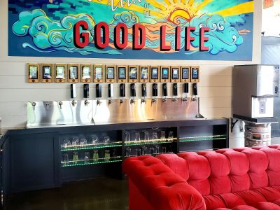 The self-serve taps at Stay. Social Tap & Table in Evans. The venue has sought more time to appeal the revocation of its alcohol license. Photo by Ann Beth Strelec.