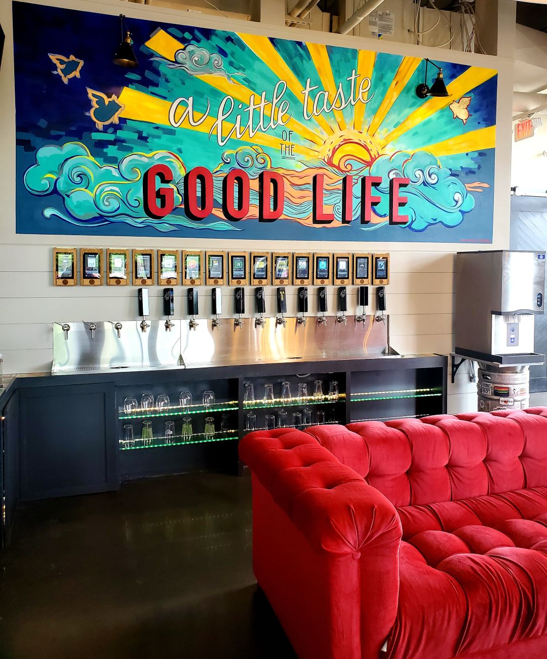 The self-serve taps at Stay. Social Tap & Table in Evans. The venue has sought more time to appeal the revocation of its alcohol license. Photo by Ann Beth Strelec.