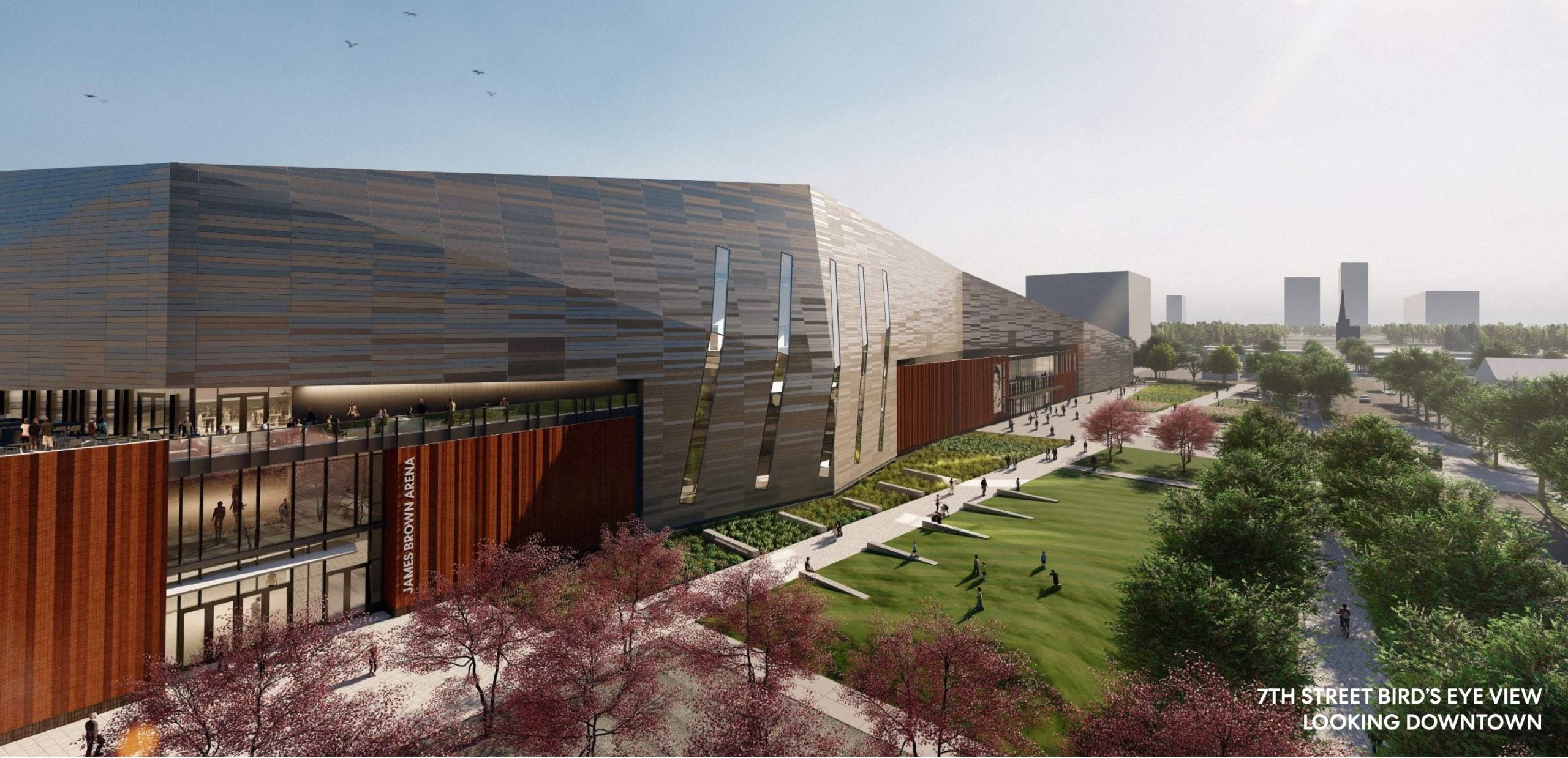 Conceptual drawing of proposed James Brown Arena provided by Coliseum Authority.