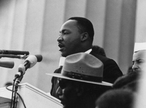National Archives photo of Martin Luther King Jr. during his I Have A Dream."