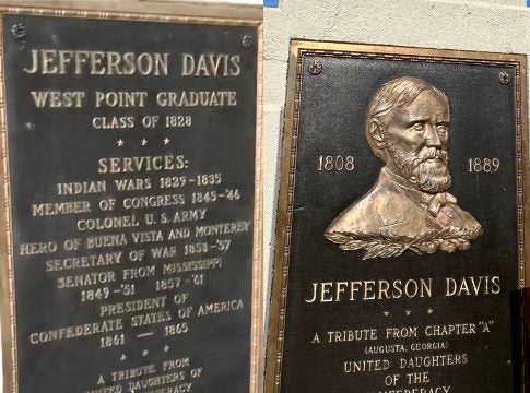 Jefferson Davis plaques in Augusta, Ga.