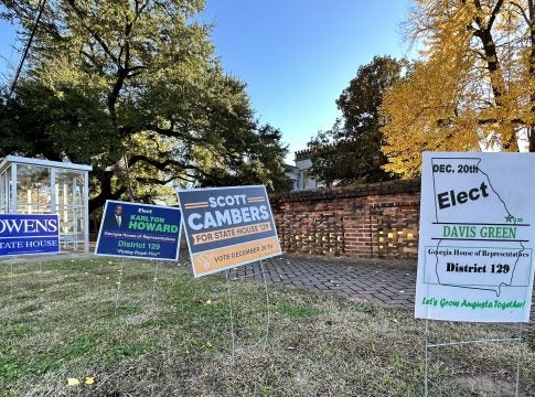 Georgia House District 129 special primary campaign signns
