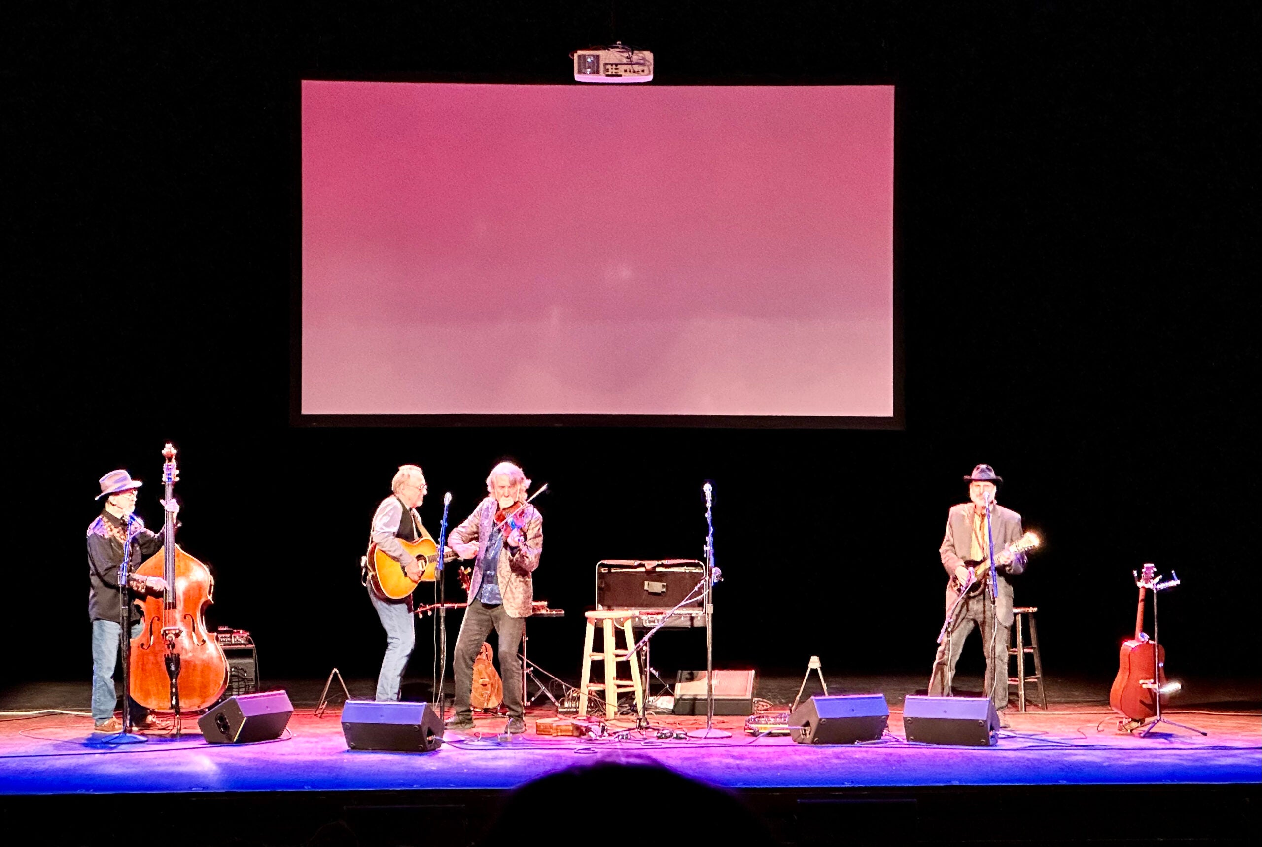 John McEuen and his Circle Band, from left, Les Thompson, John Cable, McEuen and Danny Knicely played the Imperial Theatre in Augusta Friday for the Morris Museum of Art's Budweiser True Music Southern Soul and Song series.