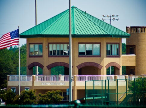 Scoring towers at Augusta's Diamond Lakes Regional Park need a $850,000 remodel to return to use.