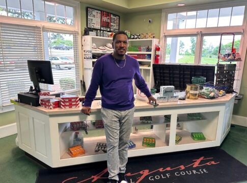 James Dent Jr., golf pro at Augusta Municipal Golf Course, stands in the pro shop April 3, 2023.