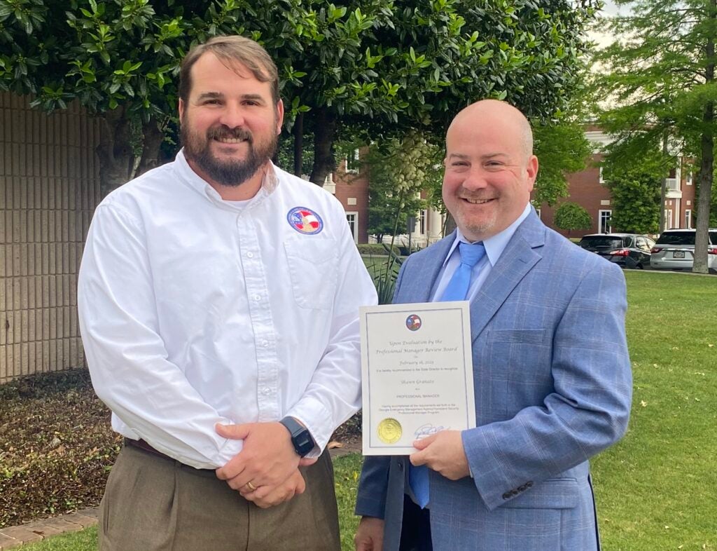 Columbia County EMA Director recognized for completing professional Columbia County EMA Director recognized for completing professional