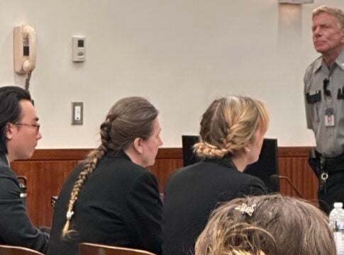 Sandra Dales, center, sits quietly as the jury prepared to return a verdict against her April 21 in the 2019 death of Edward Cruey. Staff photo by Susan McCord