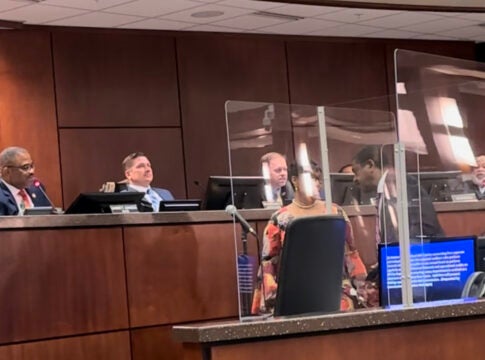 Commissioner Bobby Williams, right, tells Mayor Garnett Johnson, left, he's "out of order" in a Tuesday rant during an Augusta Commission discussion of hiring an internal auditor.