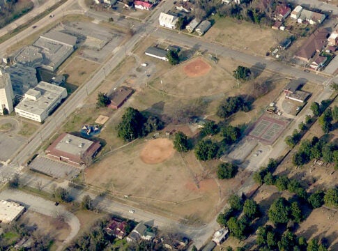 An aerial pictometry image shows Augusta's May Park. The park was awarded an American Rescue Plan Act grant for improvements. Photo courtesy Board of Tax Assessors