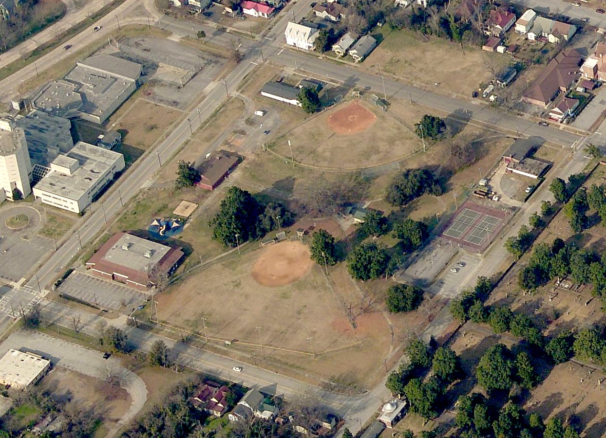 An aerial pictometry image shows Augusta's May Park. The park was awarded an American Rescue Plan Act grant for improvements. Photo courtesy Board of Tax Assessors