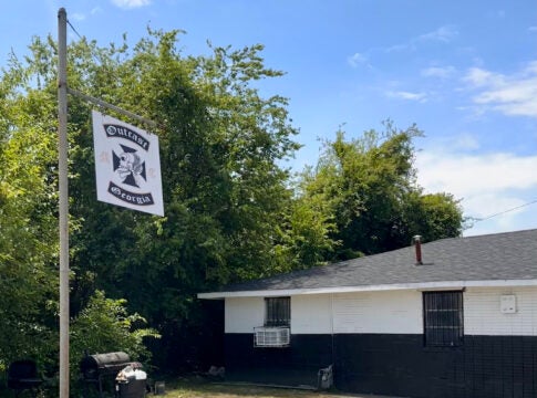 The Outcast clubhouse is located on Sand Bar Ferry Road near East Boundary Road. Staff photo by Susan McCord