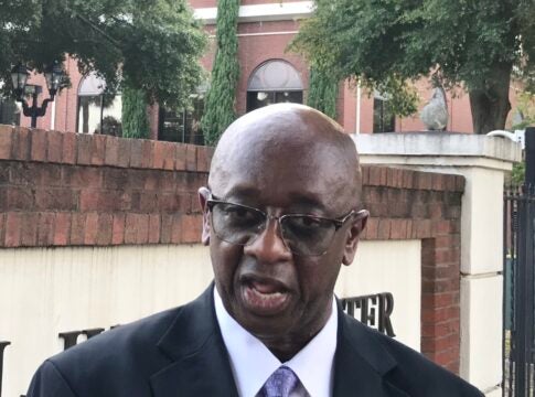 Former Augusta Commissioner Sammie Sias speaks to the media just after his July 29, 2022 conviction in U.S. District Court for the Southern District of Georgia. Staff photo by Susan McCord