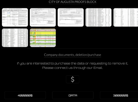 The ransomware group BlackByte is demanding ransom for the return or deletion of hacked Augusta data in this screenshot.