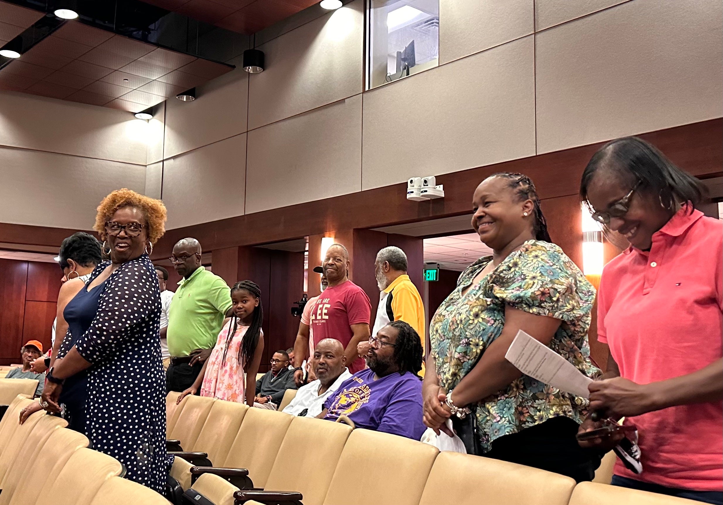 Members of former Mayor Edward McIntyre's family and church appeared in support of naming Augusta's Riverwalk for him Thursday. The Augusta Commission unanimously approved doing so. Staff photo by Susan McCord