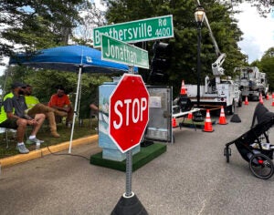 Augusta Engineering's sign shop, which makes all the city's street signs, had a display at Augusta on Display. Staff photo by Susan McCord