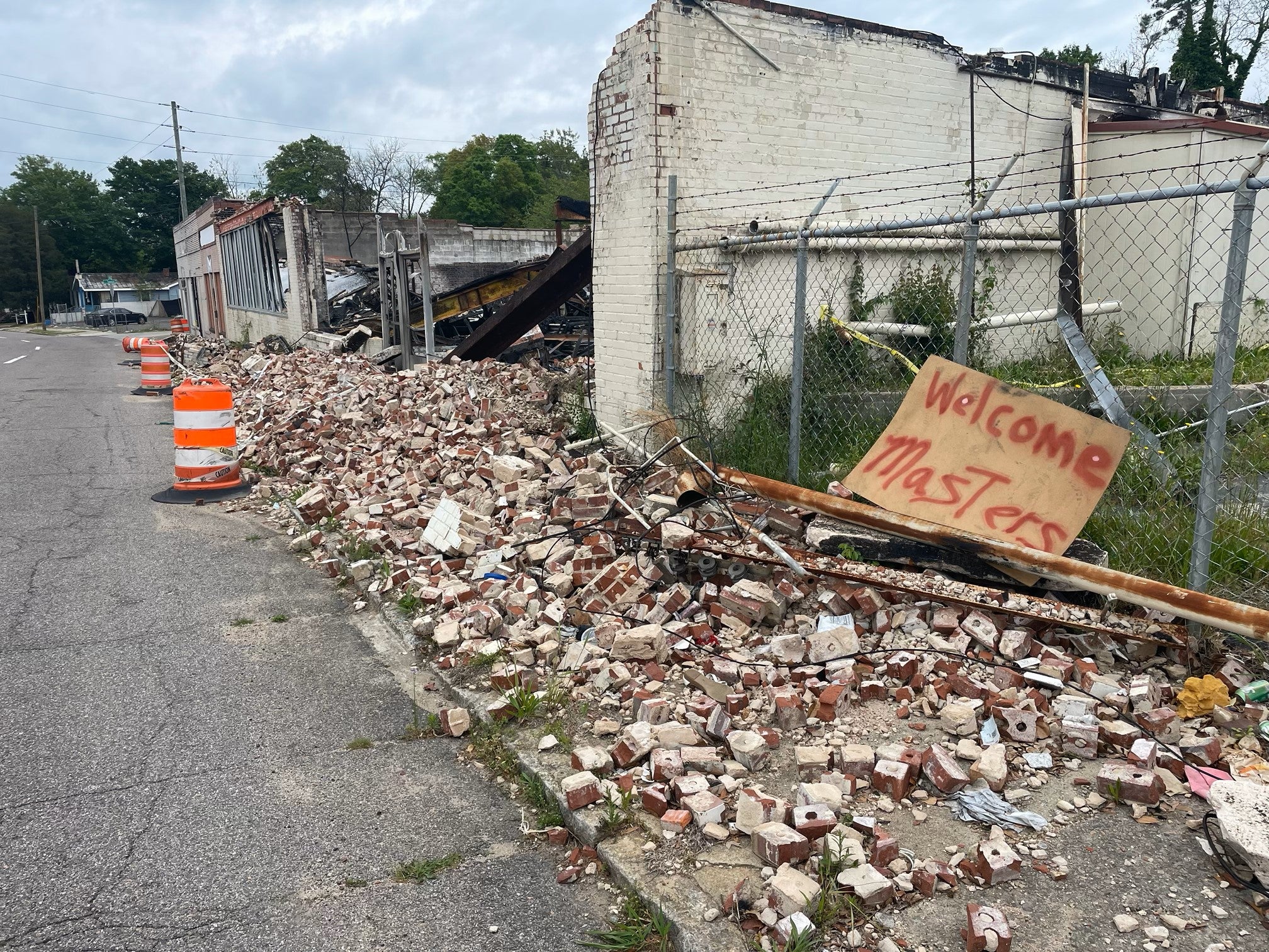 Augusta staff had an explanation for why the former Catholic Social Services thrift shop on Broad Street remains a pile of rubble eight months after a fire. Staff photo