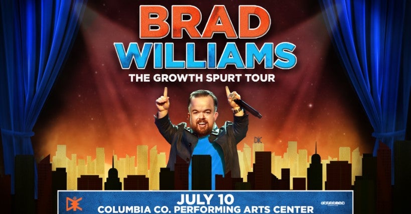 Brad Williams will perform his comedy tour at the CCPAC on July 10, 2025.