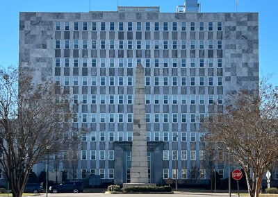 The SIgners Monument stands behind Augusta Municipal Building. Staff photo by Debbie Reddin van Tuyll