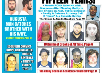 screenshot of the front page of the jail report August 9th Issue