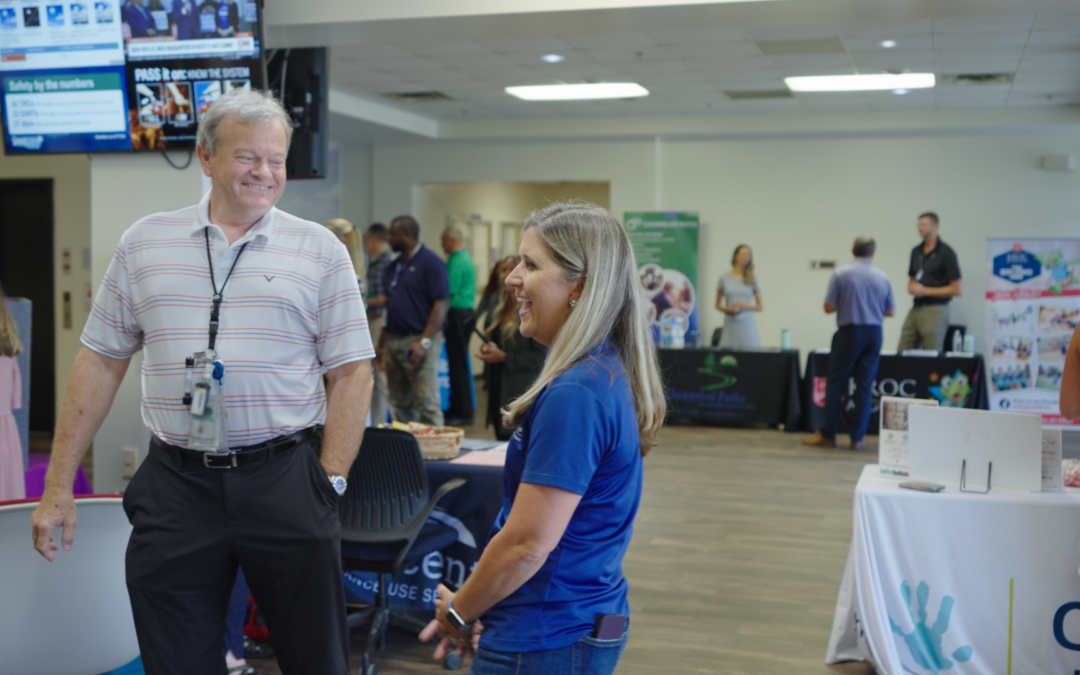 SRNS President and CEO Dennis Carr met with President and CEO of United Way of the CSRA Brittany Burnett during the SRS United Way Kickoff event to discuss how the United Way benefits the local community.