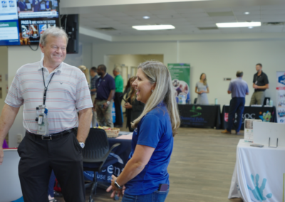 SRNS President and CEO Dennis Carr met with President and CEO of United Way of the CSRA Brittany Burnett during the SRS United Way Kickoff event to discuss how the United Way benefits the local community.