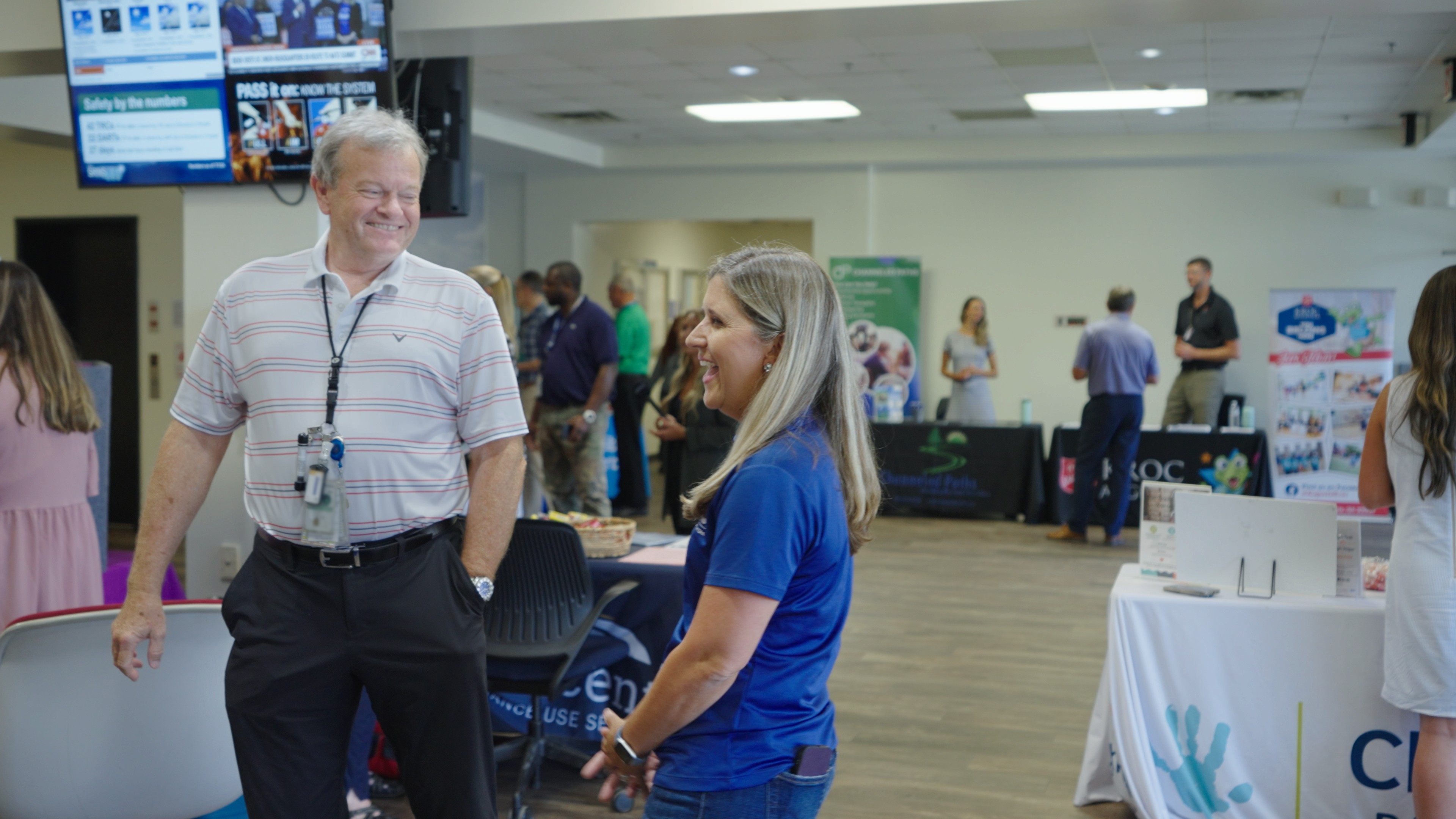 SRNS President and CEO Dennis Carr met with President and CEO of United Way of the CSRA Brittany Burnett during the SRS United Way Kickoff event to discuss how the United Way benefits the local community.