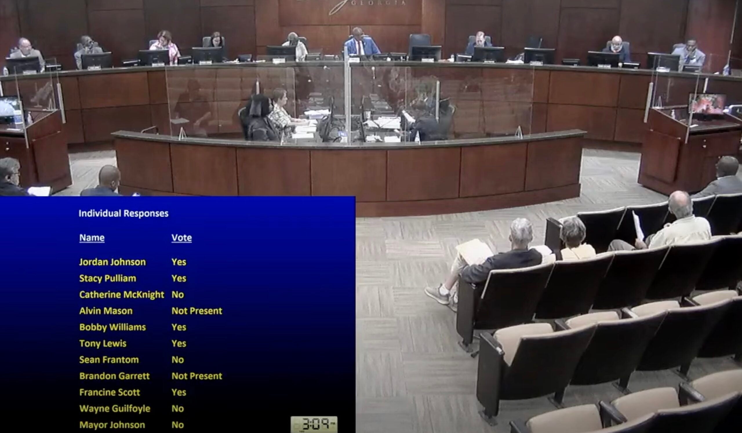 In a Tuesday roll-call vote, Augusta Mayor Garnett Johnson opposed reinstating 1% budget cuts to certain city departments. Susan McCord/staff