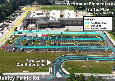 This map of the car rider line at Westbound Elementary went out to parents on Friday, Aug. 16. Photo courtesy Columbia County School District