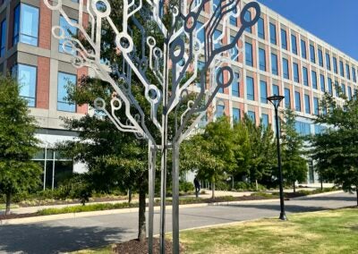 Kirk Seese's "Circuit Tree" sculptor is part of a more comprehensive plan for installation of public art throughout the city of Augusta. | Staff photo by Gabriel Stovall