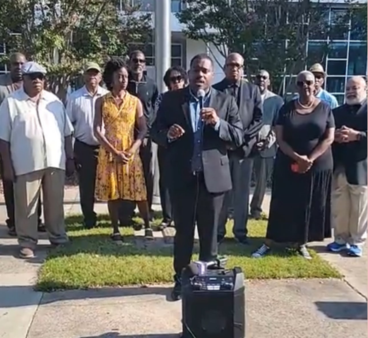 Augusta Commissioner Jordan Johnson speaks about the Tuesday forced resignations of three of the local government's top women leaders at Augusta Municipal Building. Staff photo by Susan McCord