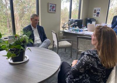 Georgia Secretary of State Brad Raffensperger visited Nancy Gay, Columbia County executive director, on Wednesday, Oct. 9. Staff photo by Stephanie Hill