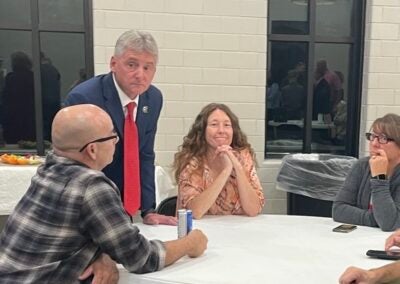 Marty Sawyer watched the results for the Aiken County sheriff race at a watch party Tuesday night.