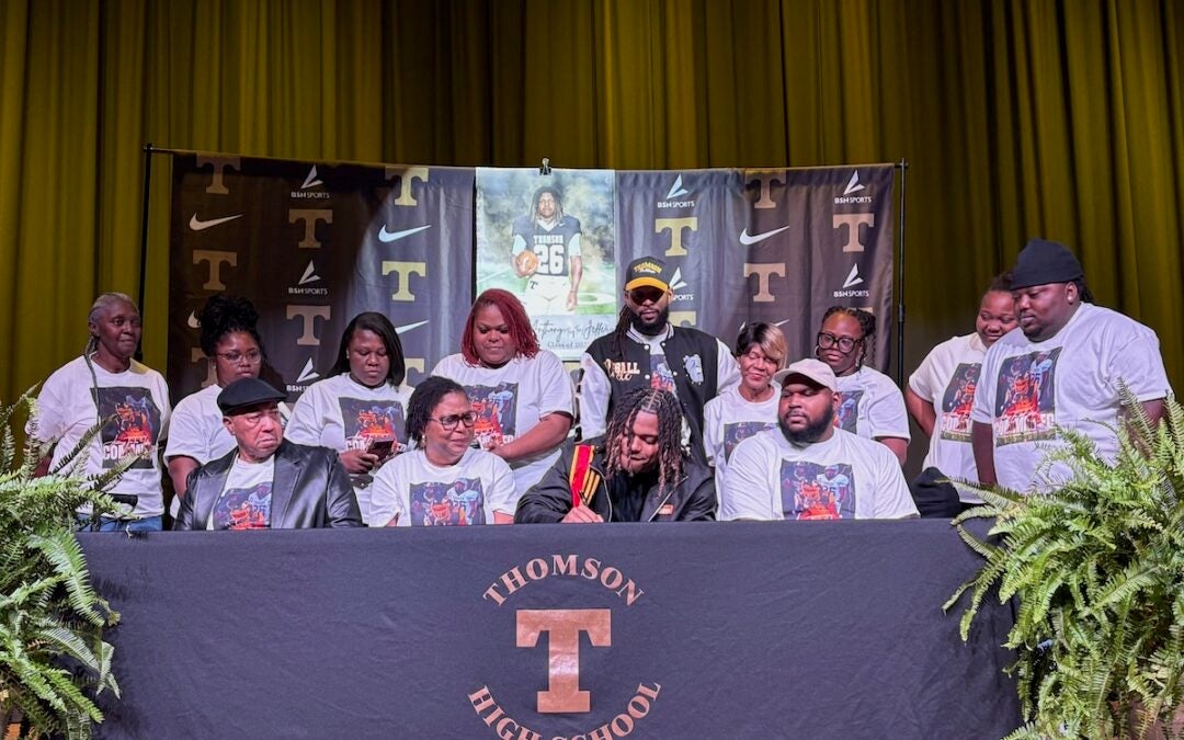 Thomson High School running back Anthony "Tre Tre" Jeffery signed with Kent State University on Wednesday, Dec. 4. Staff photo by Stephanie Hill
