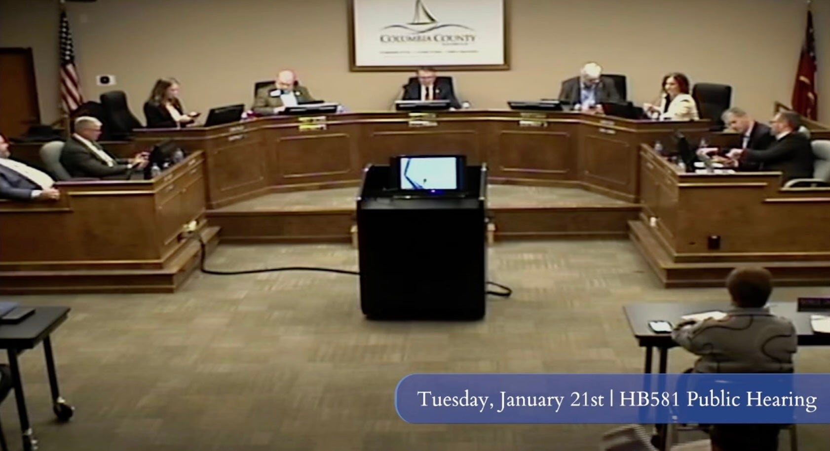 The Columbia County Board of Commissioner held the first public hearing regarding House Bill 581 on Tuesday, Jan. 21.