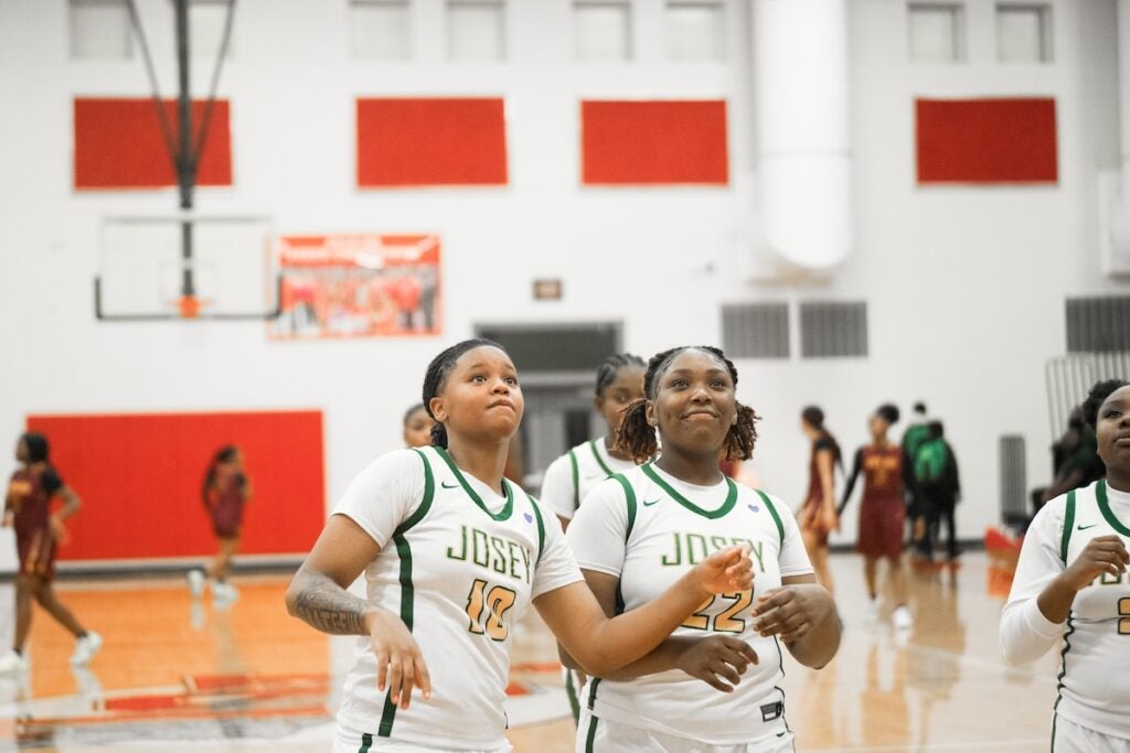 The Josey High School girls basketball team recently participated in a shootout tournament at Laney High School. Staff photo by Teon Scott