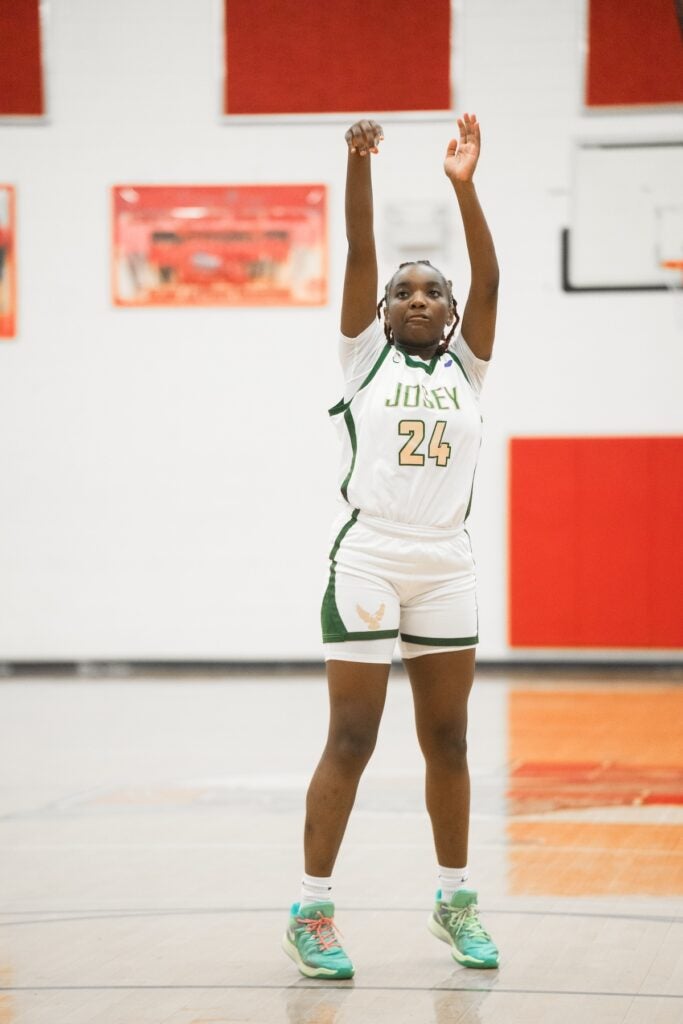 The Josey High School girls basketball team recently participated in a shootout tournament at Laney High School. Staff photo by Teon Scott