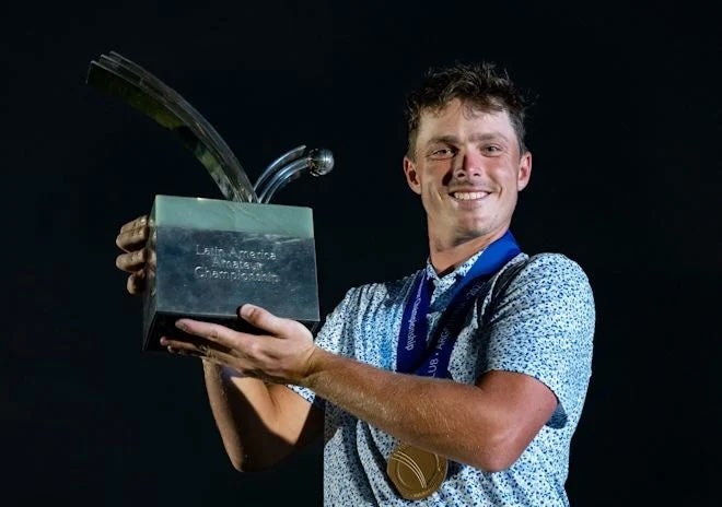 Justin Hastings of the Cayman Islands won the 2025 Latin America Amateur Championship. Photograph by LAAC.