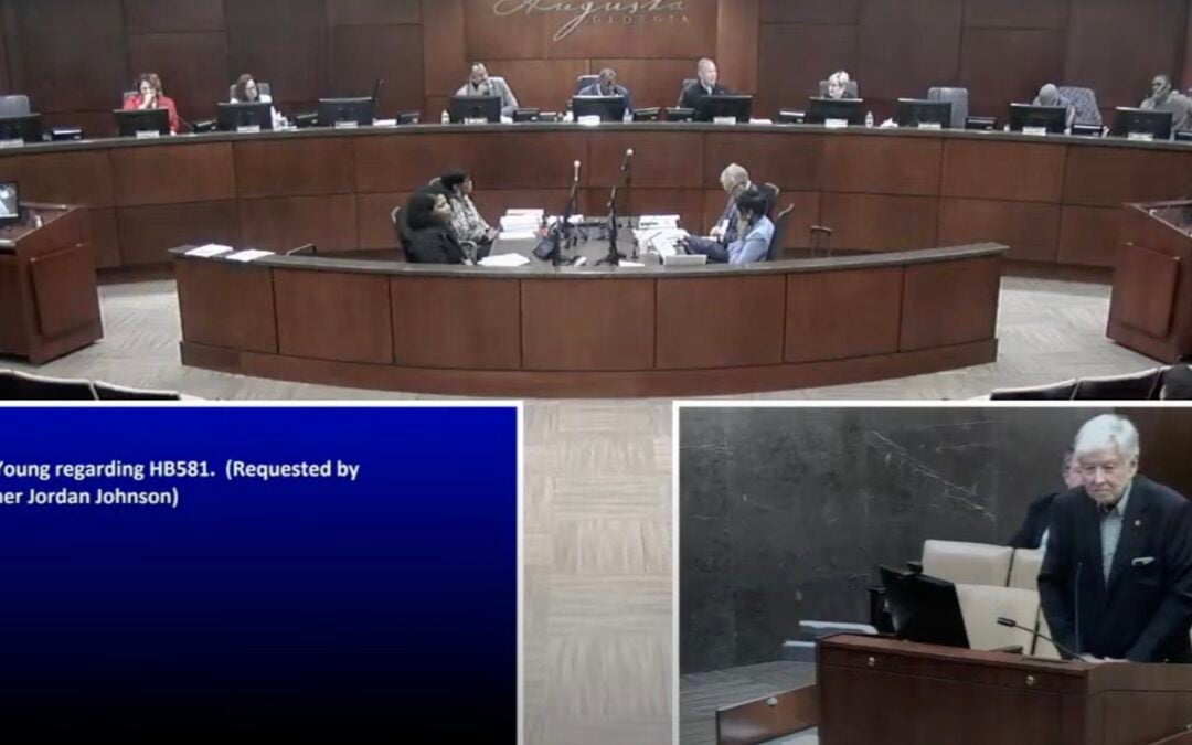 Former Augusta mayor Bob Young addresses the Augusta Commission Monday.