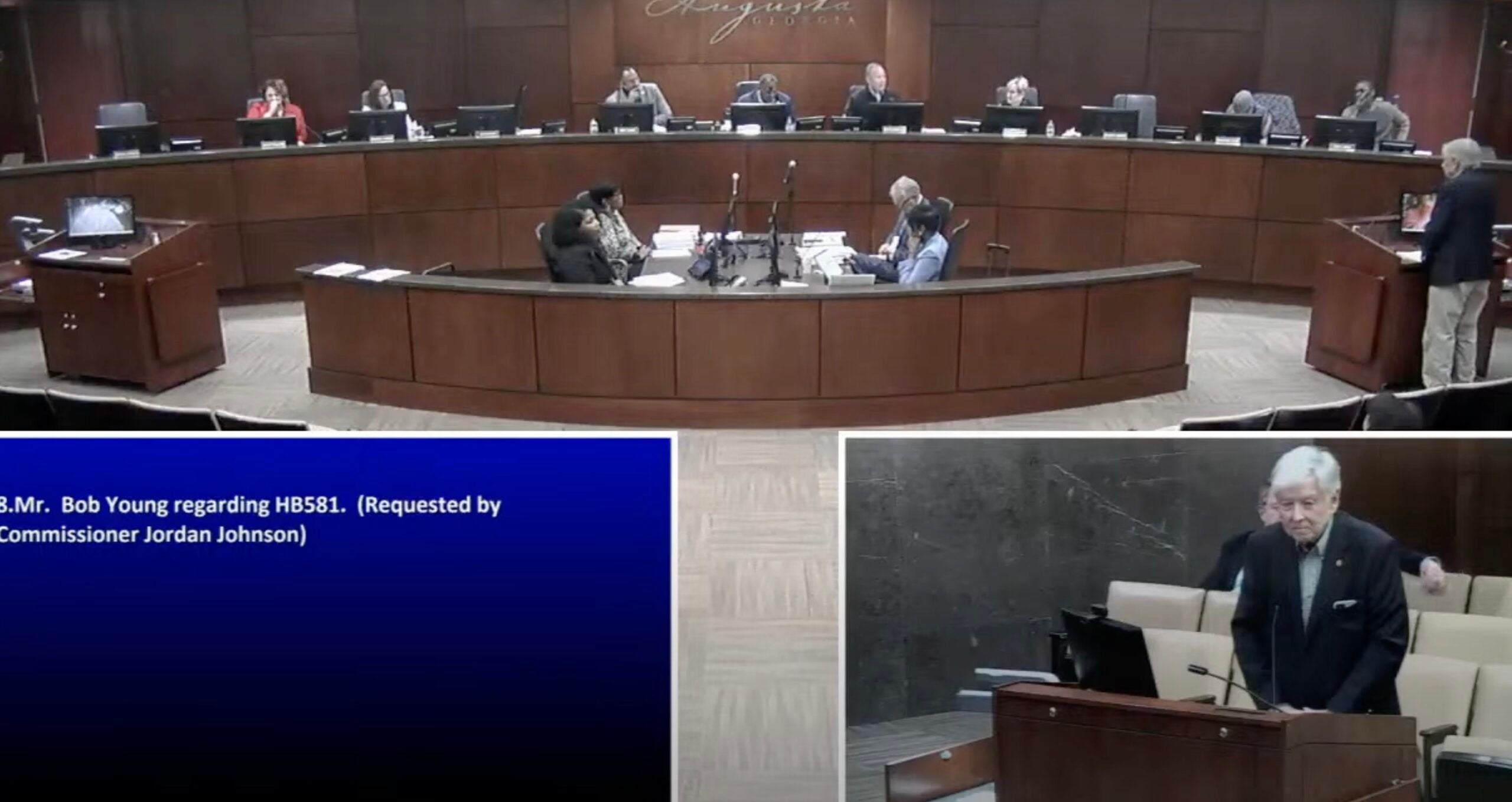 Former Augusta mayor Bob Young addresses the Augusta Commission Monday.