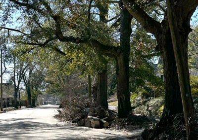 Remaining piles of debris such as this one on Heard Avenue may be removed in the debris removal "final pass" set to begin Monday in Augusta. Staff photo by Susan McCord