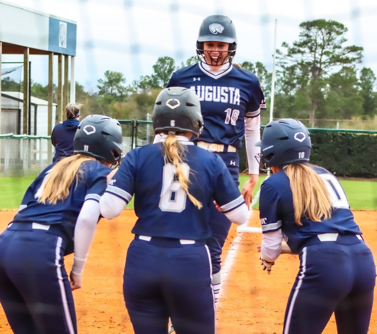 The Augusta University softball team. Staff photo by Jaxon Garner.