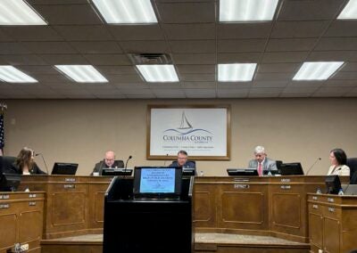 The Columbia County Board of Commissioners received an update on the cost of debris removal during the commission meeting on Tuesday, Feb. 18. Staff photo by Stephanie Hill