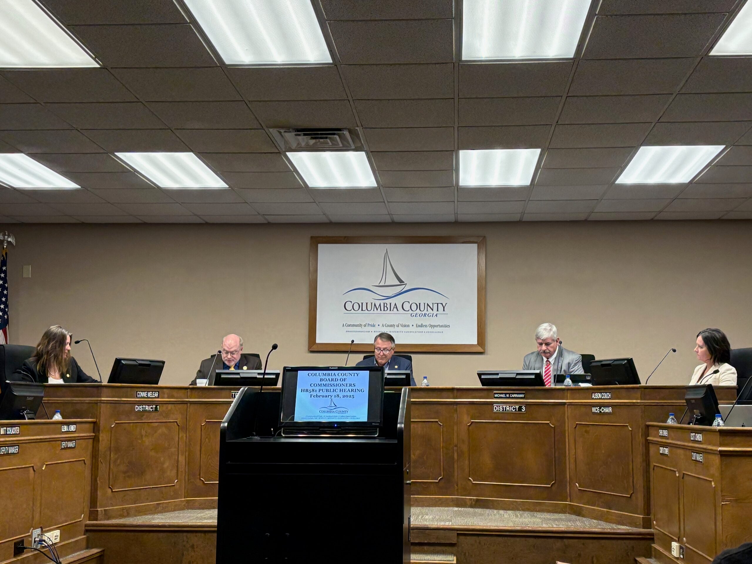 The Columbia County Board of Commissioners received an update on the cost of debris removal during the commission meeting on Tuesday, Feb. 18. Staff photo by Stephanie Hill