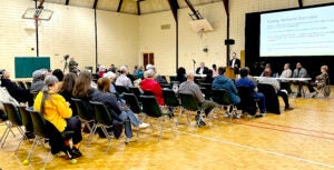 About 50 people turned out Tuesday for Augusta's second hearing on House Bill 581. Staff photo by Susan McCord
