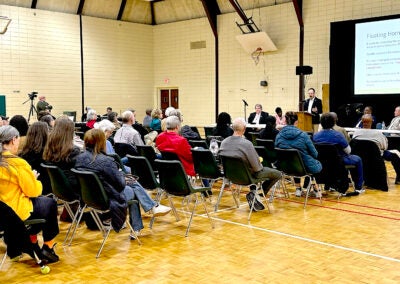 About 50 people turned out Tuesday for Augusta's second hearing on House Bill 581. Staff photo by Susan McCord