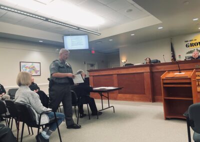 Chief Jamey Kitchens spoke at the Grovetown City Council meeting. Staff photo by Skyler Andrews
