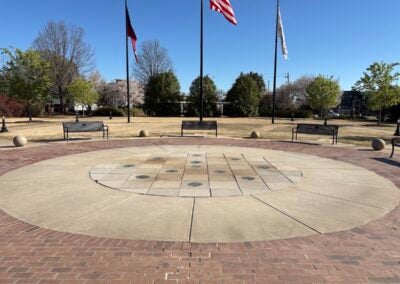 Following damage sustained during Hurricane Helene, the splash pad at Evans Towne Center Park is closed for renovations. Staff photo by Stephanie Hill