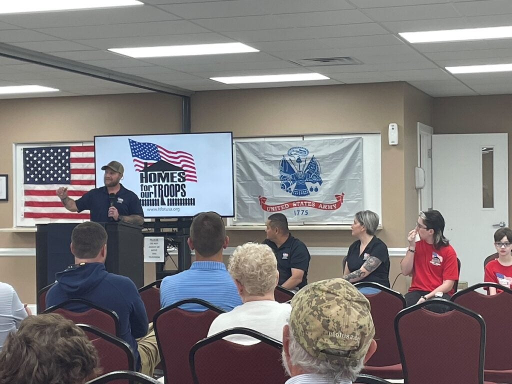 Army Cpt. Joseph Caley received a new home thanks to Homes For Our Troops. Staff photo by Skyler Andrews