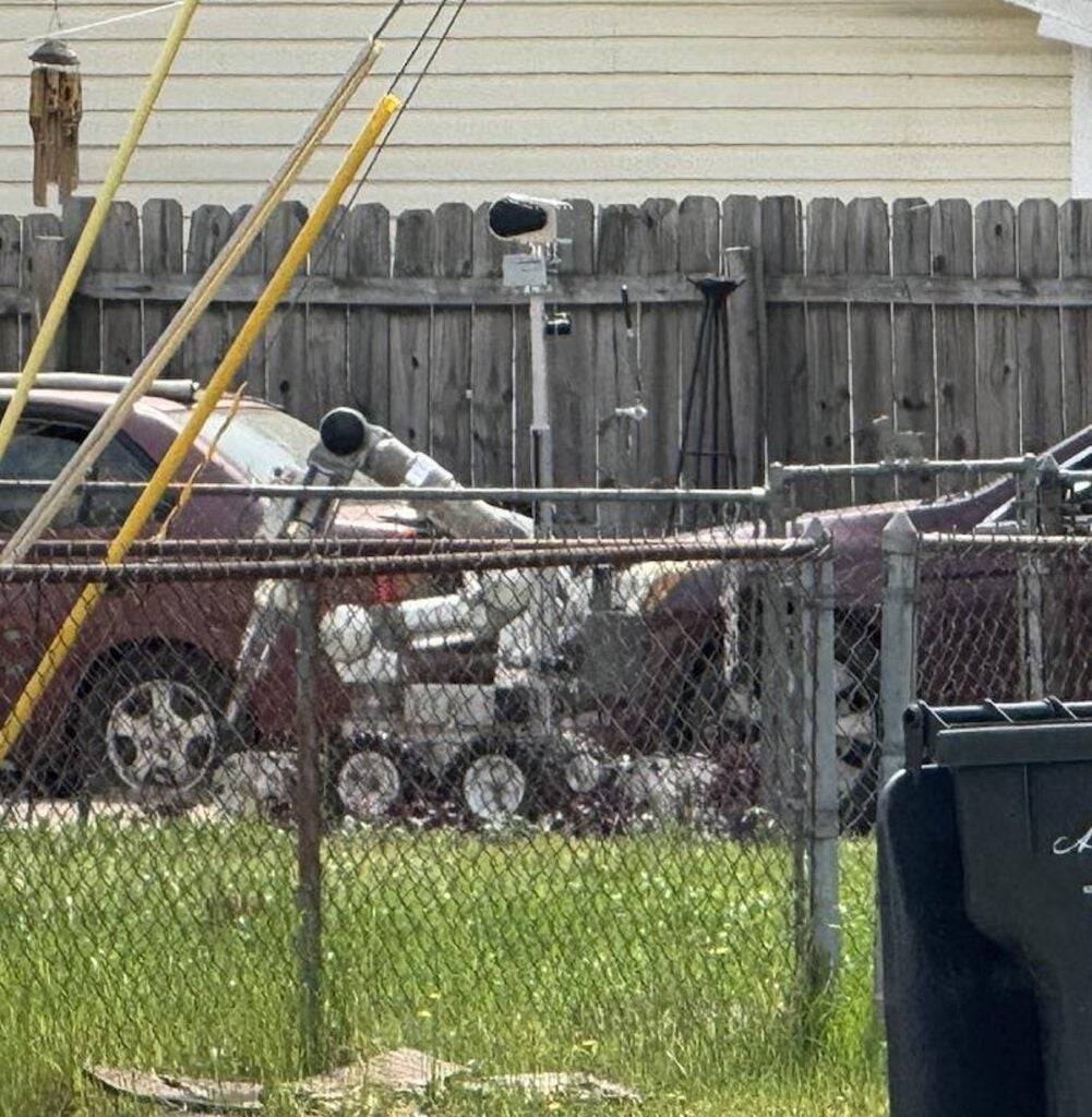 The RCSO robot was used to breach a door during a standoff on April 22. Photo courtesy Richmond County Sheriff's Office
