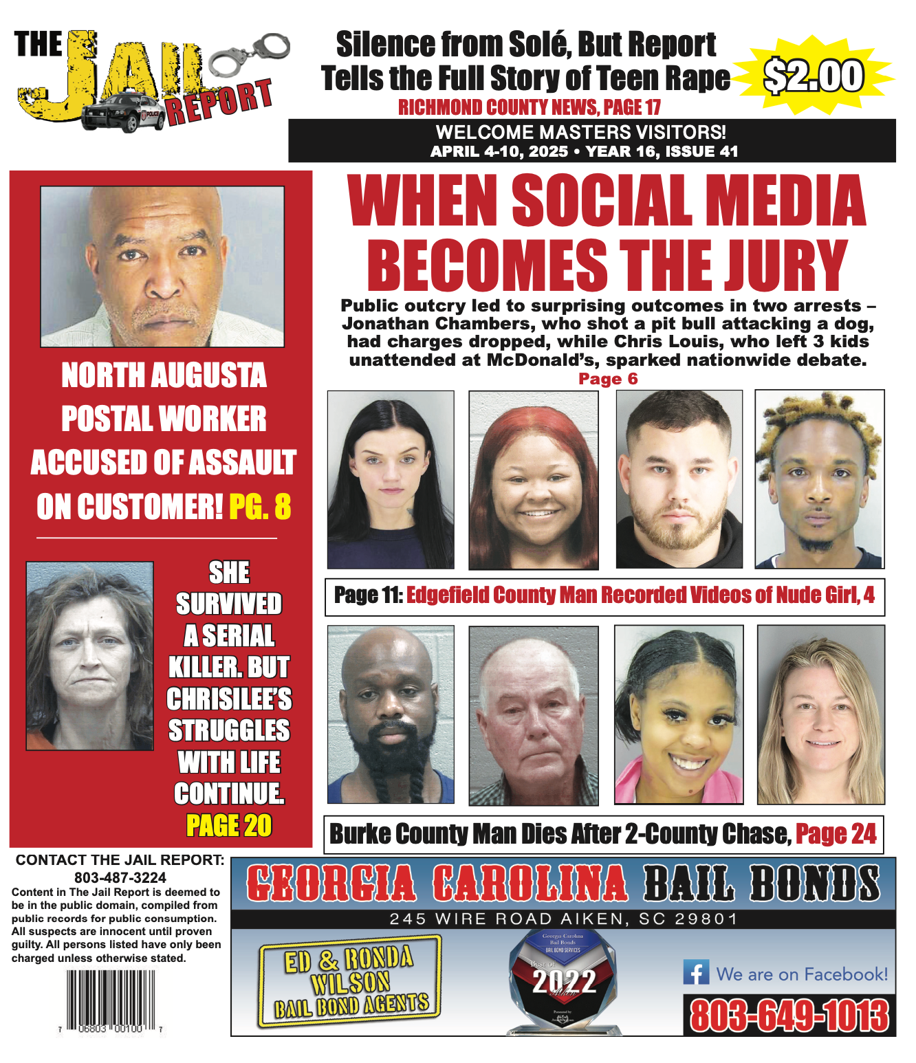 jail report featuring Rape Victim story